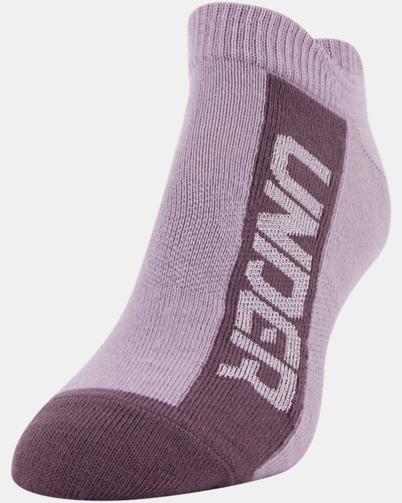 Women's UA Essential No Show – 6-Pack Socks, Purple, pdpMainDesktop image number 4